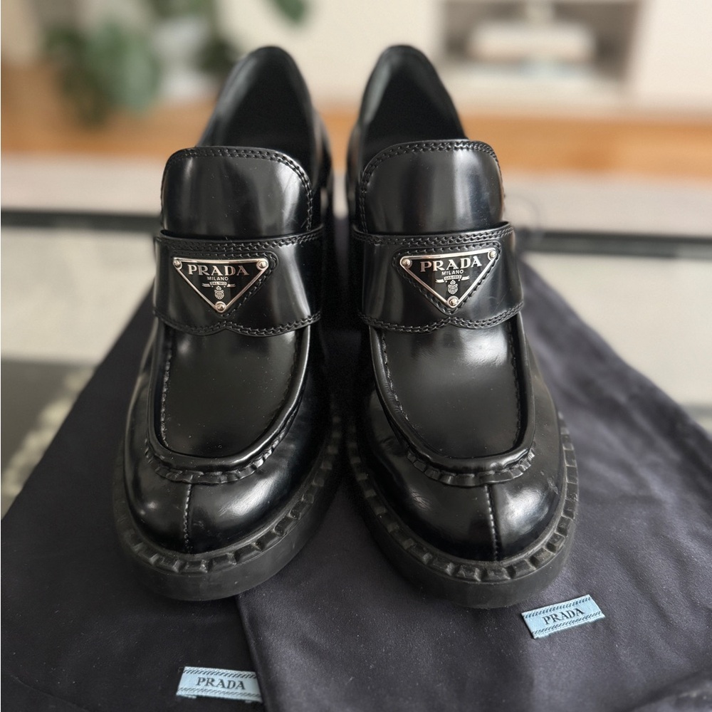 Black Prada Heeled Loafers